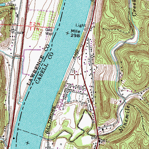 Topographic Map of Lesage Post Office, WV