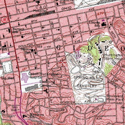 Topographic Map of Spring Hill Elementary School, WV