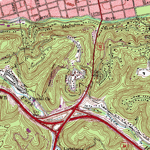 Topographic Map of Whitaker Terrace, WV