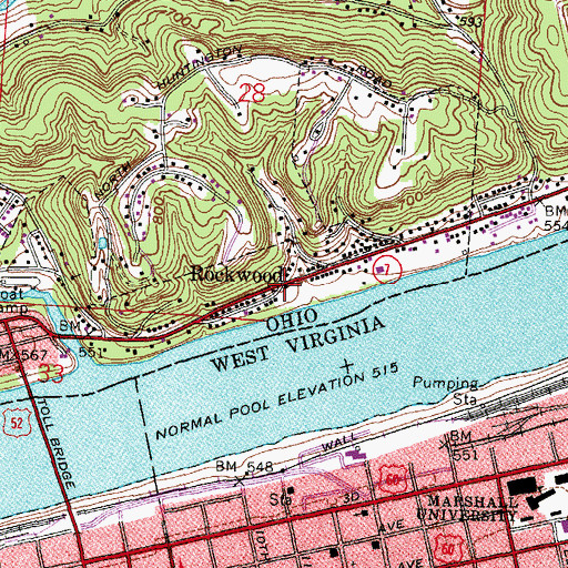 Topographic Map of Bnai Israel Synagogue, WV