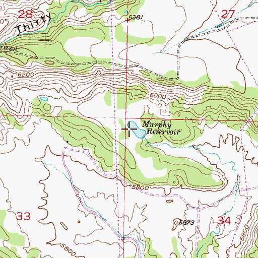 Topographic Map of Murphy Reservoir, CO