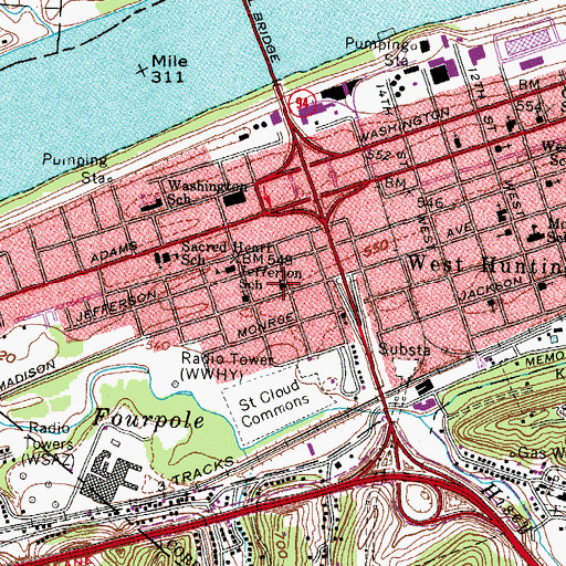 Topographic Map of Church of Christ, WV