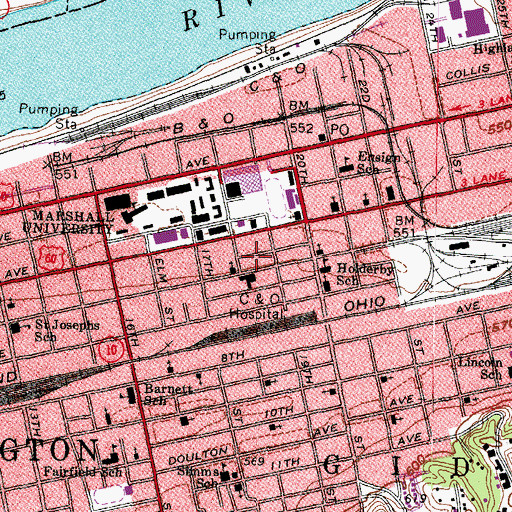 Topographic Map of Church of Jesus Christ, WV