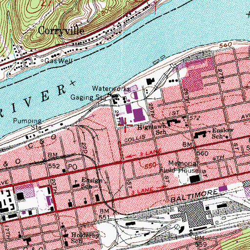 Topographic Map of Church of Jesus Christ (historical), WV