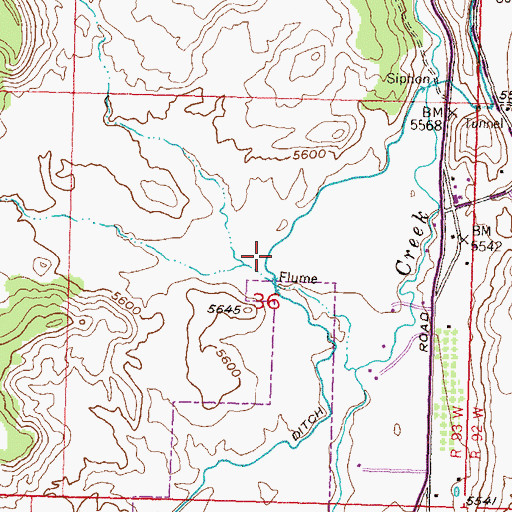 Topographic Map of Grand Tunnel Ditch, CO