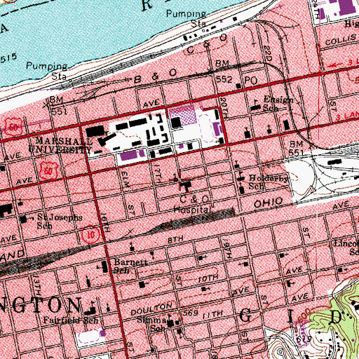 Topographic Map of Emmanuel Methodist Church, WV