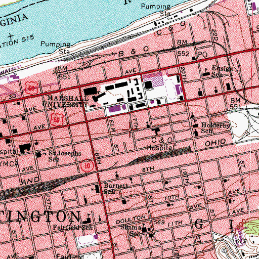 Topographic Map of Family Care Outpatient Clinic (historical), WV