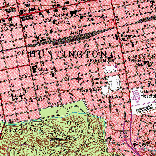 Topographic Map of First Church of Christ Scientist, WV