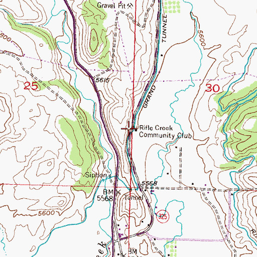 Topographic Map of Rifle Creek Community Club, CO