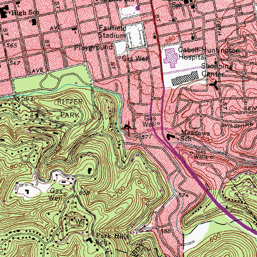 Topographic Map of Enslow Park Presbyterian Church, WV
