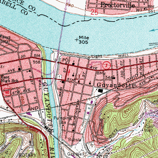 Topographic Map of First Free Will Baptist Church, WV