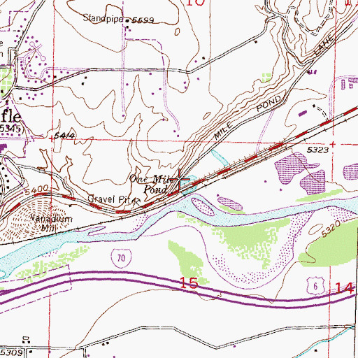 Topographic Map of One Mile Pond, CO