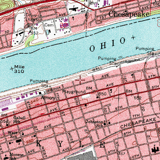 Topographic Map of McKinney Public School (historical), WV