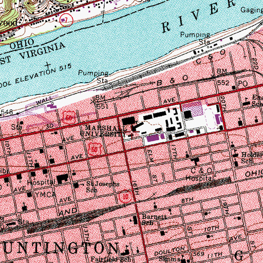 Topographic Map of Northcott Hall, WV
