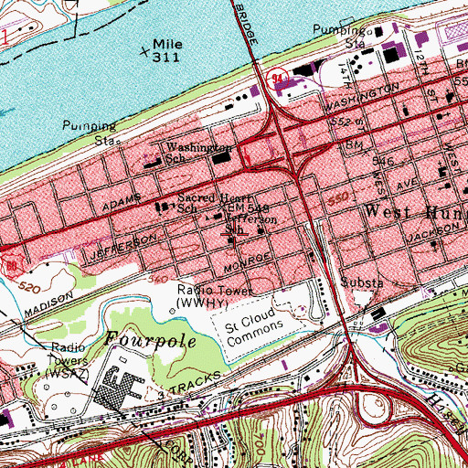 Topographic Map of Open Door Baptist Church, WV