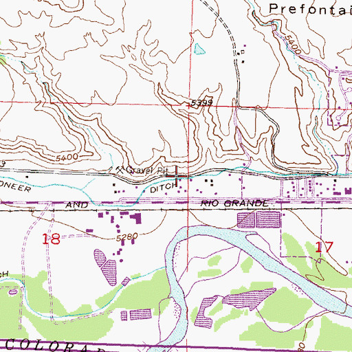 Topographic Map of Pioneer Ditch, CO