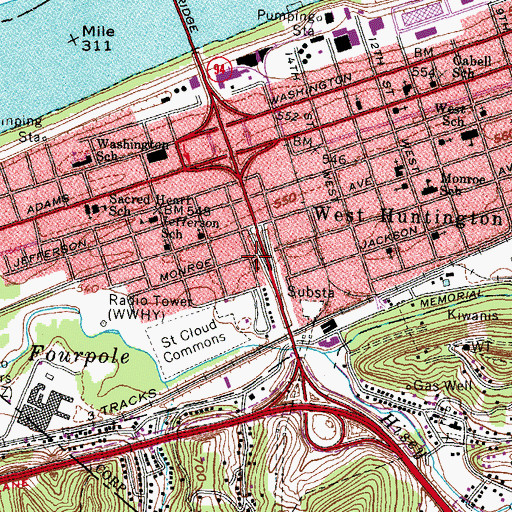 Topographic Map of Philadelphia United Baptist Church, WV
