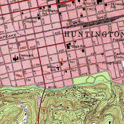 Topographic Map of Saint George Greek Orthodox Church, WV