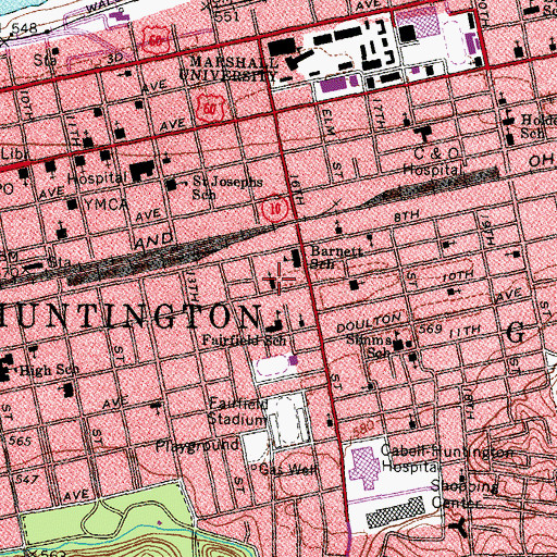 Topographic Map of Saint Peter Claver School, WV