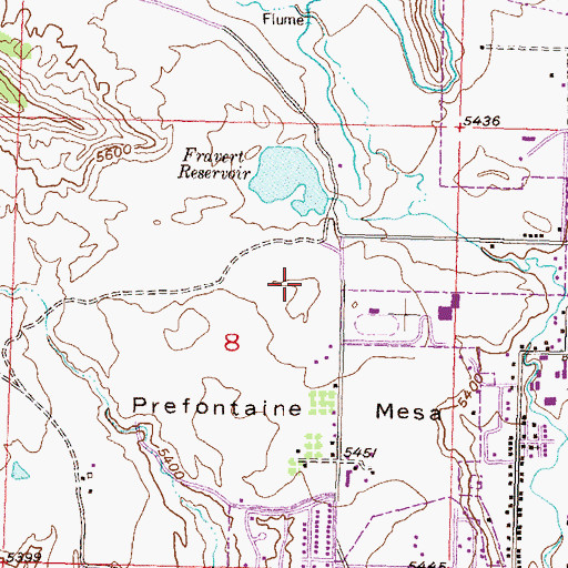 Topographic Map of Prefontaine Mesa, CO