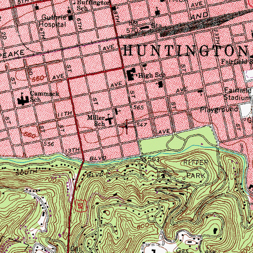 Topographic Map of Saint Paul Evangelical Lutheran Church, WV