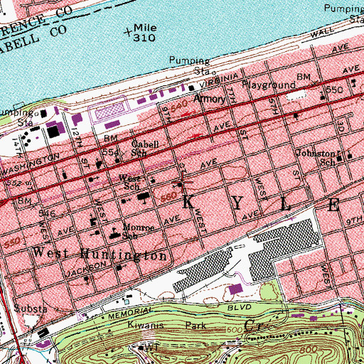 Topographic Map of Second Presbyterian Church, WV
