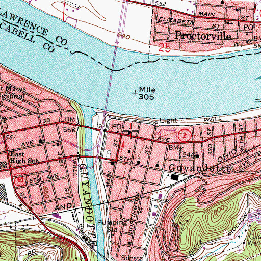 Topographic Map of Shiloah Seventh Day Adventist Church, WV