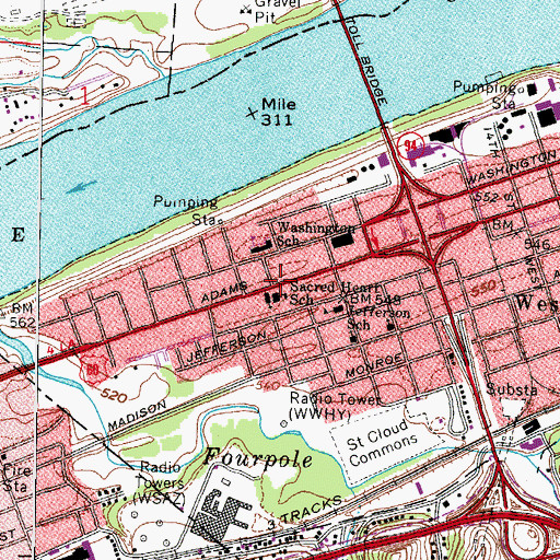 Topographic Map of Tucker Memorial Baptist Church, WV