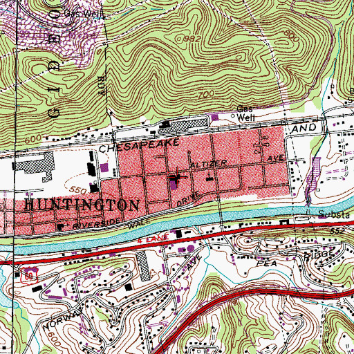 Topographic Map of Altizer Elementary School, WV