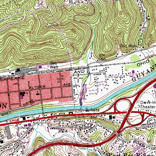 Topographic Map of Altizer Park, WV