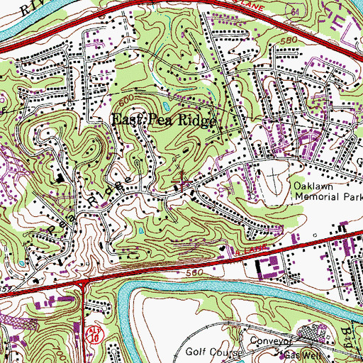 Topographic Map of Bates Memorial Presbyterian Church, WV