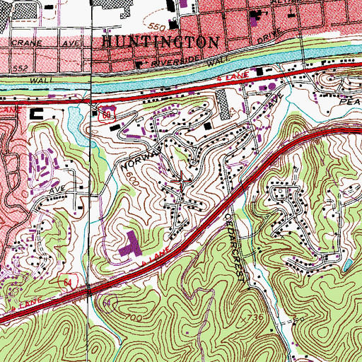 Topographic Map of Campbell Park, WV