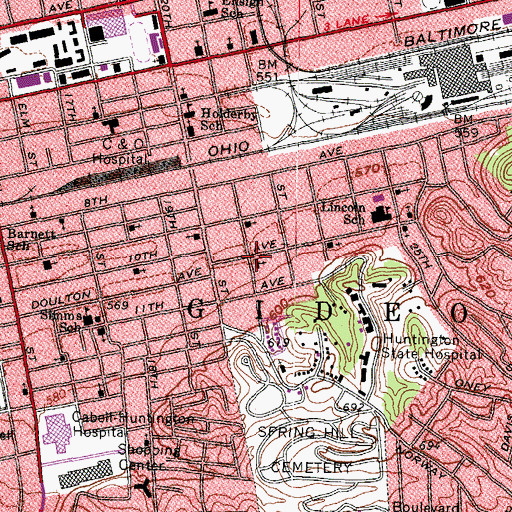 Topographic Map of Church of Christ, WV