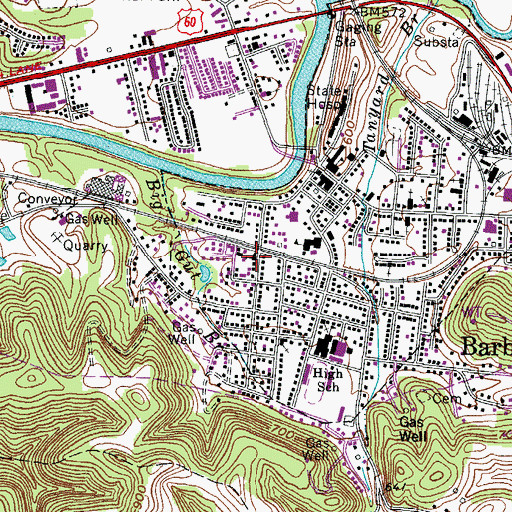 Topographic Map of Church of Christ, WV