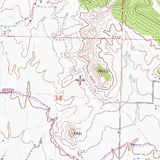 Topographic Map of Farmers Irrigation Company Ditch, CO