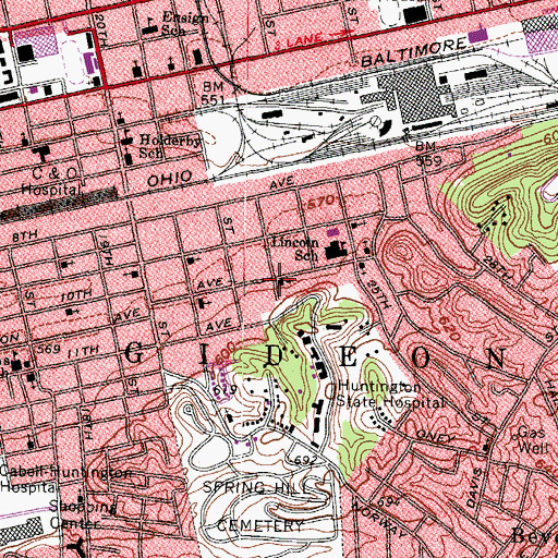 Topographic Map of Church of God, WV