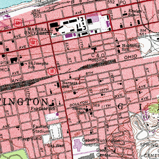 Topographic Map of Ebenezer African Methodist Episcopal Church, WV