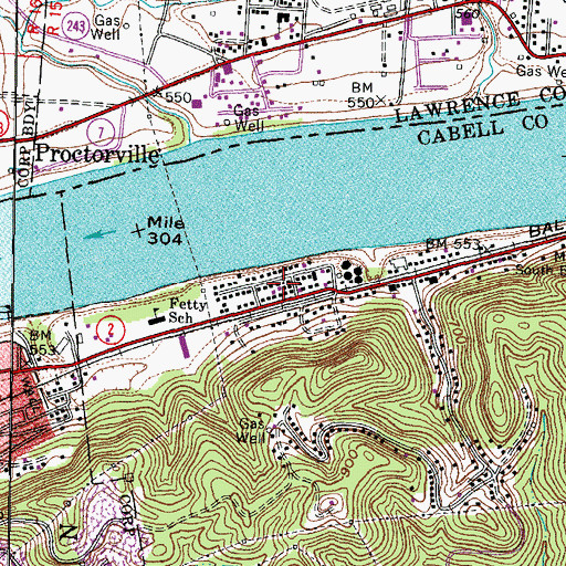 Topographic Map of Edgemont, WV