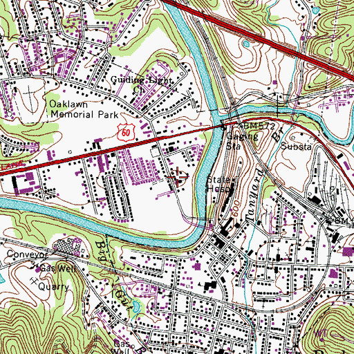 Topographic Map of Farmdale Church of Christ, WV