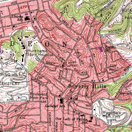Topographic Map of Fire Station Number 6, WV