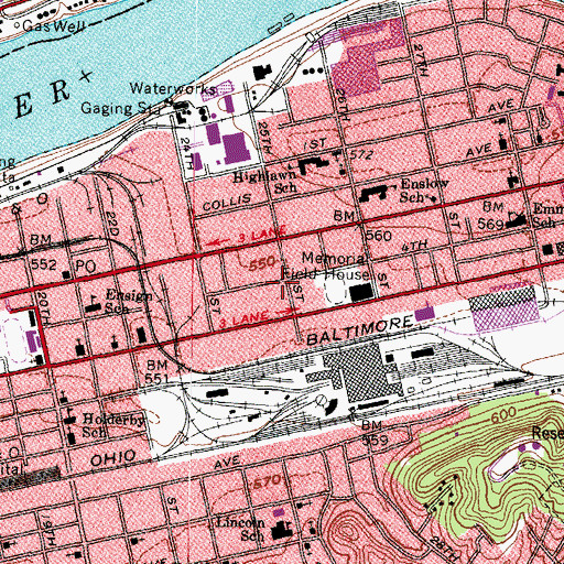 Topographic Map of Highlawn Full Gospel Assembly Church, WV