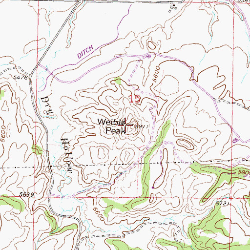 Topographic Map of Weible Peak, CO