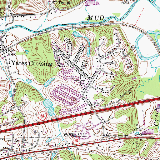 Topographic Map of Malcolm Springs Heights, WV