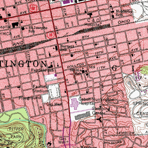 Topographic Map of Northcott Court, WV