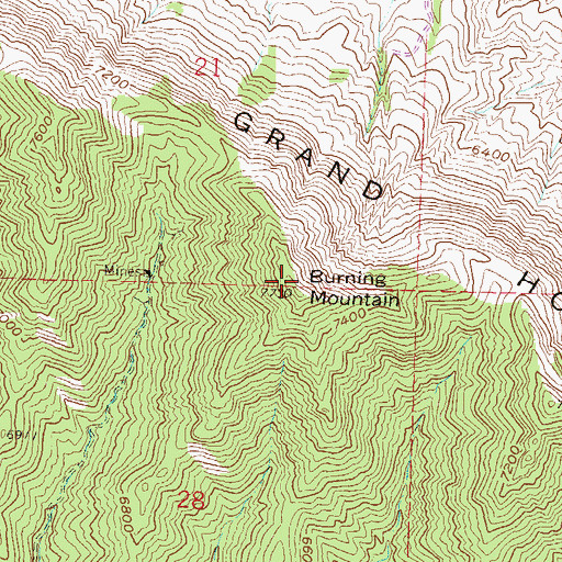 Topographic Map of Burning Mountain, CO