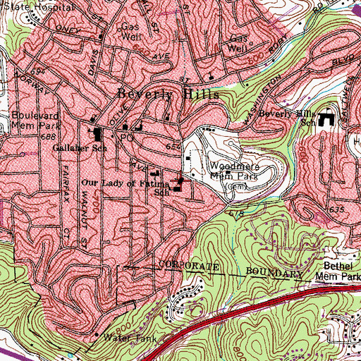 Topographic Map of Our Lady of Fatima Roman Catholic Church, WV
