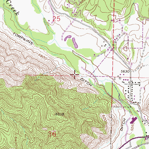 Topographic Map of Tompkins Ditch, CO