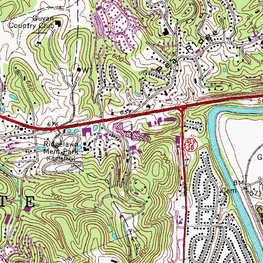Topographic Map of Pea Ridge Plaza Shopping Center, WV