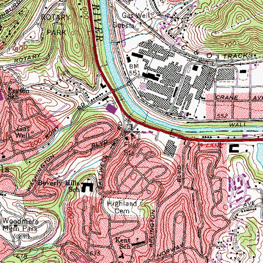 Topographic Map of Pilgrim Holiness Church, WV