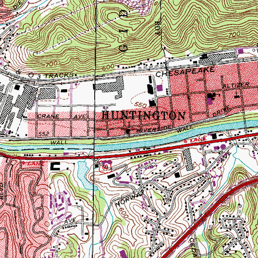 Topographic Map of Riverview United Methodist Church, WV